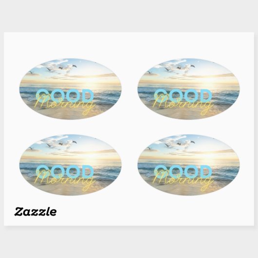 Goedemorgen Blue Sky Ovale Sticker (Vel)