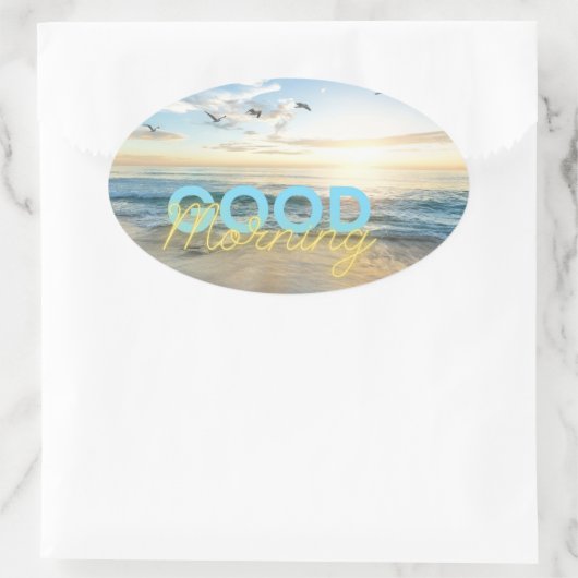 Goedemorgen Blue Sky Ovale Sticker (Tas)