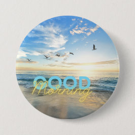 Goedemorgen Blue Sky Ronde Button 7,6 Cm