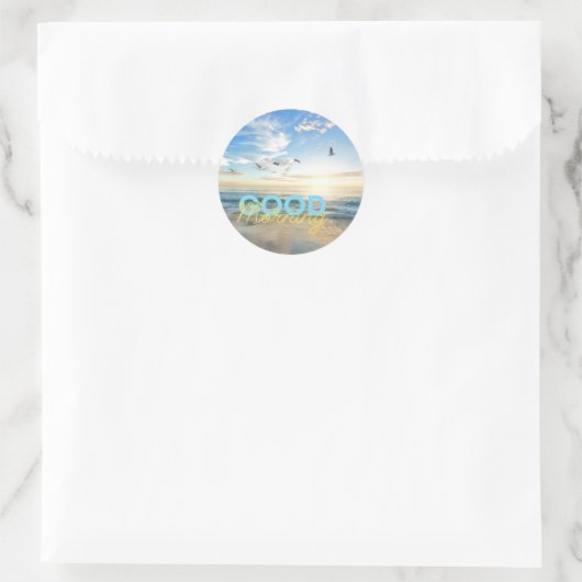 Goedemorgen Blue Sky Ronde Sticker (Tas)