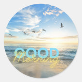 Goedemorgen Blue Sky Ronde Sticker (Voorkant)