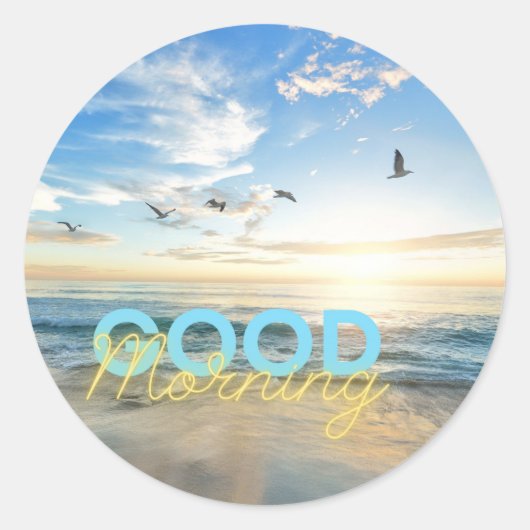 Goedemorgen Blue Sky Ronde Sticker (Voorkant)