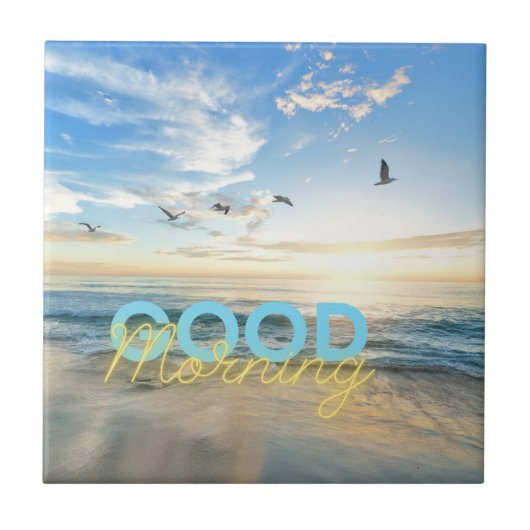 Goedemorgen Blue Sky Tegeltje (Voorkant)