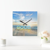 Goedemorgen Blue Sky Vierkante Klok (Huis)