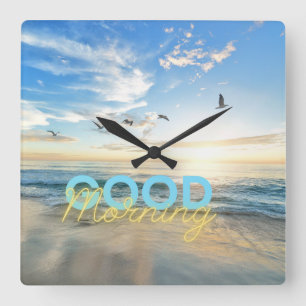 Goedemorgen Blue Sky Vierkante Klok