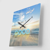 Goedemorgen Blue Sky Vierkante Klok (Hoek)