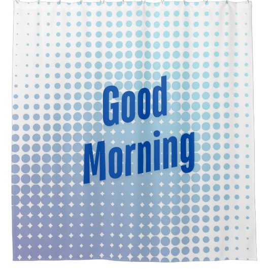 Goedemorgen Blue Stippen Douchegordijn (Voorkant)