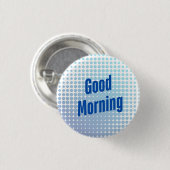 Goedemorgen Blue Stippen Ronde Button 3,2 Cm (Voorkant /achterkant)