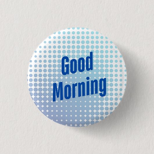 Goedemorgen Blue Stippen Ronde Button 3,2 Cm (Voorkant)