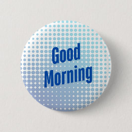 Goedemorgen Blue Stippen Ronde Button 5,7 Cm