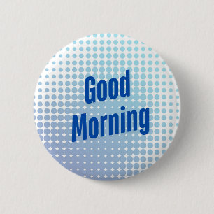 Goedemorgen Blue Stippen Ronde Button 5,7 Cm