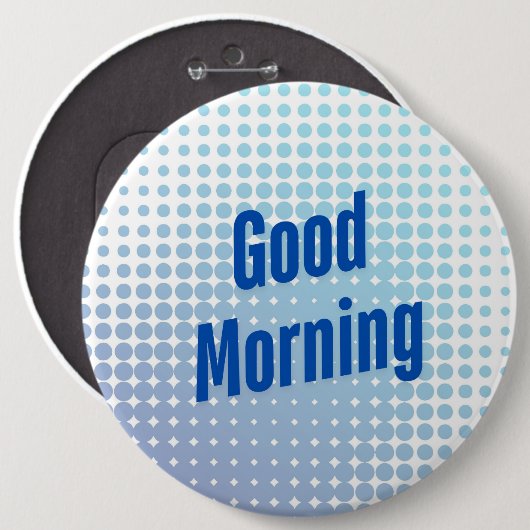 Goedemorgen Blue Stippen Ronde Button 6,0 Cm (Voorkant /achterkant)