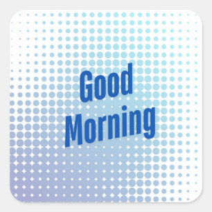 Goedemorgen Blue Stippen Vierkante Sticker