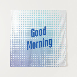 Goedemorgen Blue Stippen Wandkleed