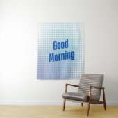 Goedemorgen Blue Stippen Wandkleed (In situ)