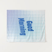 Goedemorgen Blue Stippen Wandkleed (Voorkant (horizontaal))