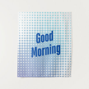 Goedemorgen Blue Stippen Wandkleed