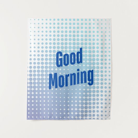 Goedemorgen Blue Stippen Wandkleed (Voorkant)