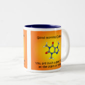 Goedemorgen cafeïne met twee toonaangevende mok (Voorkant rechts)