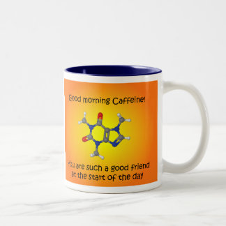 Goedemorgen cafeïne met twee toonaangevende mok