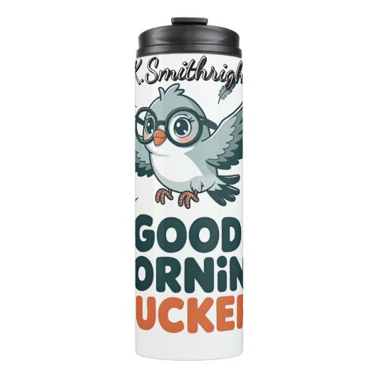 Goedemorgen Cluckers Vogelkunst Thermosbeker (Voorkant)