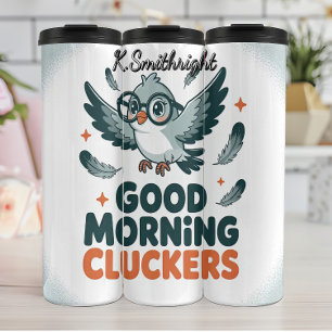 Goedemorgen Cluckers Vogelkunst Thermosbeker