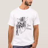 "Goedemorgen" Cute Zebra Black/White Stripes T-shirt (Voorkant)