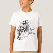 "Goedemorgen" Cute Zebra Black/White Stripes T-shirt (Voorkant)