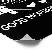 Goedemorgen dames grappige kip poster (Hoek)