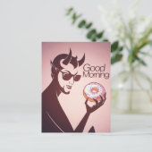 Goedemorgen duivel met Donut Briefkaart (Staand voorkant)