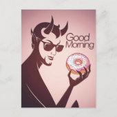 Goedemorgen duivel met Donut Briefkaart (Voorkant)