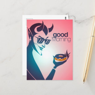 Goedemorgen duivel met Donut Briefkaart