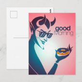 Goedemorgen duivel met Donut Briefkaart (Voorkant / Achterkant)