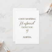Goedemorgen Echtgenoot Persoonlijk Romantisch Cade Kaart (Voorkant / Achterkant in situ)