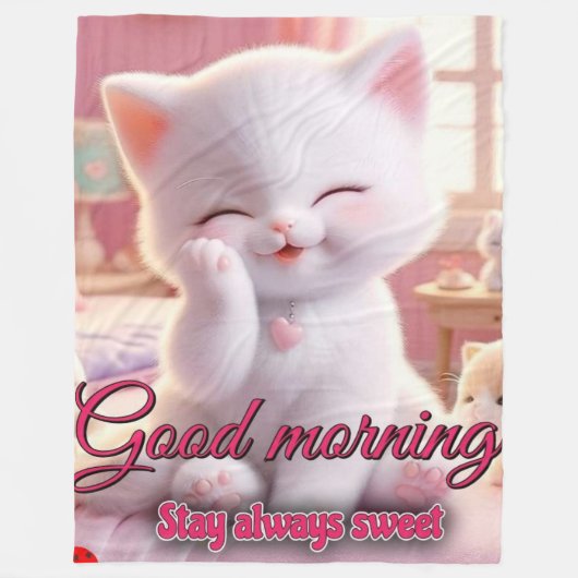 Goedemorgen fleece deken - blijf gezellig & altijd (Voorkant)