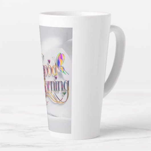 Goedemorgen foto latte mok (Rechterhoek)