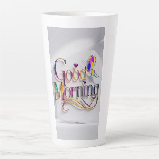 Goedemorgen foto latte mok (Voorkant)