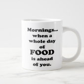 Goedemorgen. Funny Food Quote Grote Koffiekop (Rechts)