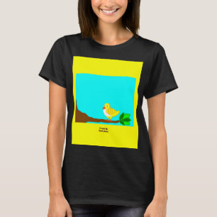 Goedemorgen geel vogelte Black T Shirt vrouwen