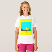 Goedemorgen geel vogelte Witte basis T Shirt (Voorkant volledig)