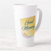 Goedemorgen Gele Notitie Koffiemok Latte Mok (Rechterhoek)
