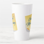 Goedemorgen Gele Notitie Koffiemok Latte Mok (Voorkant)