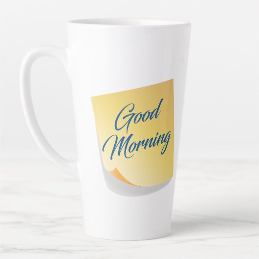 Goedemorgen Gele Notitie Koffiemok Latte Mok (Links)
