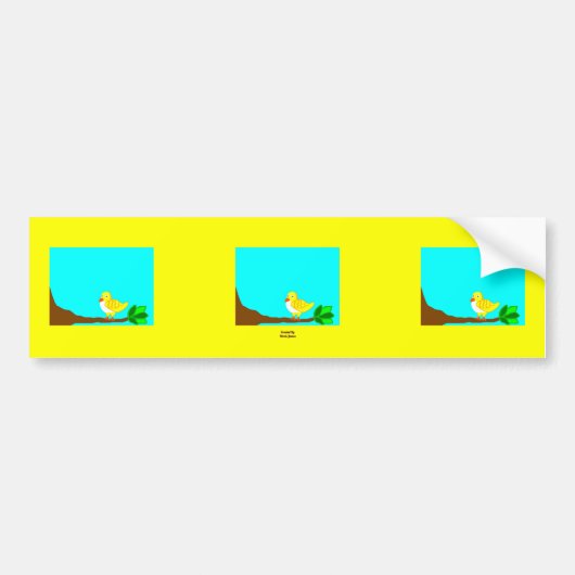 Goedemorgen, gele vogel Bumpersticker (Voorkant)