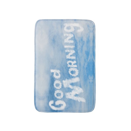 Goedemorgen, geschreven in wolken badmat (Voorkant Verticaal)