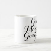 Goedemorgen geweldig in zwart-witscript koffiemok (Center)