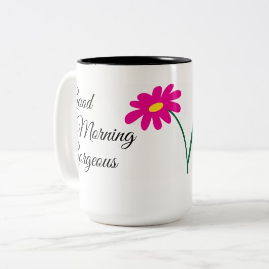 Goedemorgen geweldige Mok van 15 oz met twee tonge (Voorkant links)