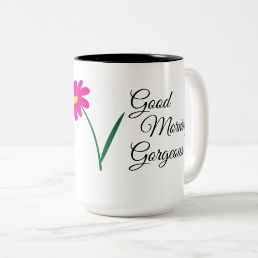 Goedemorgen geweldige Mok van 15 oz met twee tonge (Voorkant rechts)