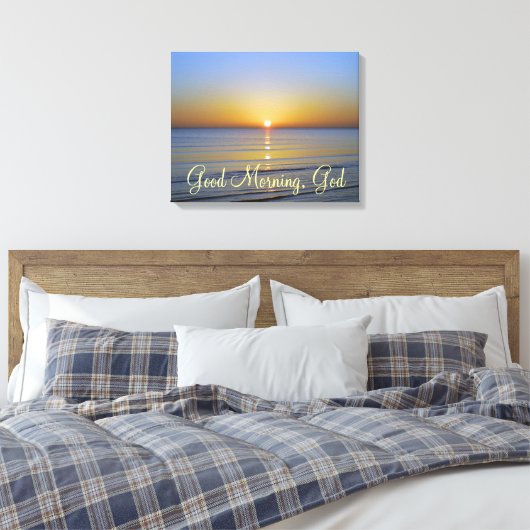 Goedemorgen God Christelijk citaat Canvas Afdruk (Insitu (Slaapkamer))