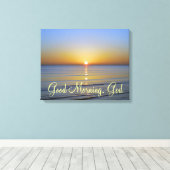 Goedemorgen God Christelijk citaat Canvas Afdruk (Insitu (Houten vloer))
